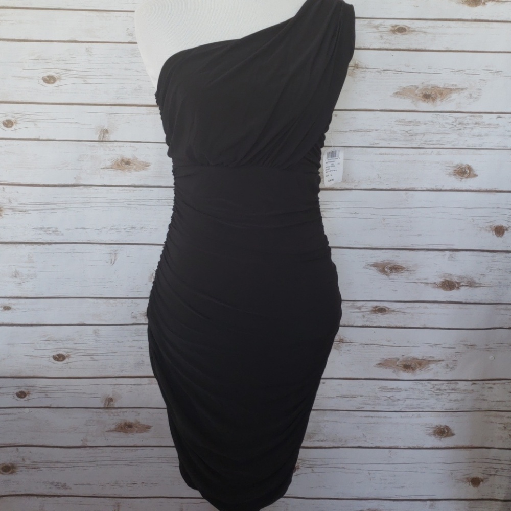 One Shoulder Black Dress